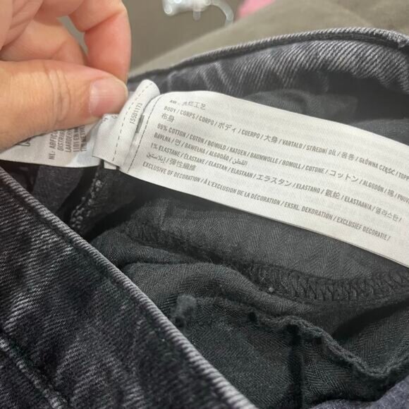 Abercrombie & Fitch Curve Love The 90s Relaxed Jean High Rise Black Size 30/10L - Picture 5 of 6